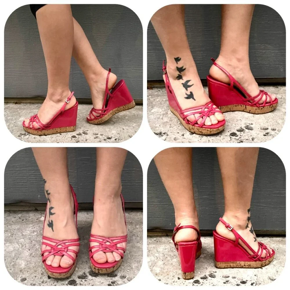 Prada platform Patent Leather Wedges 7,5